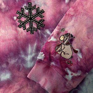 HOMEMADE: Tie-dye The Disney Store Brand Snow Flake / Eeyore Long Sleeved